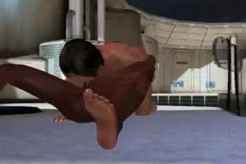 3D guy hammered by a ladyman