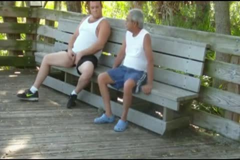 outdoors Scenes Where grandad Sucks & gets pounded By bulky