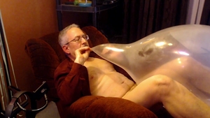 Balloonbanger 61) Daddy blowing Up 17inch Balloon, Jerk, sperm And Pop!