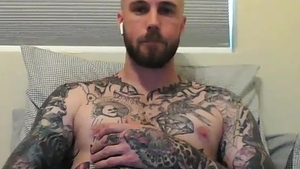 straight Tatted dude biggest ramrod